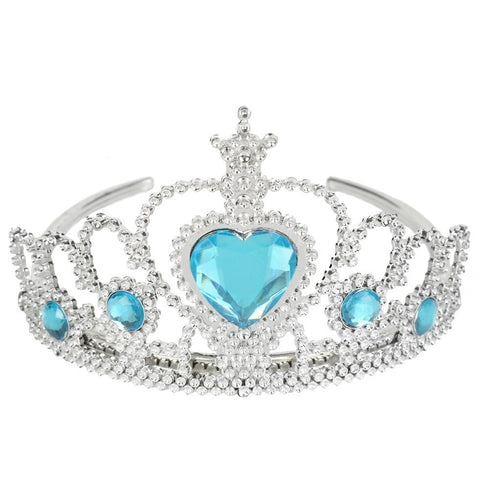 Rainkids Little Girls Aqua Rhinestones Sparkly Tulle Tiara Princess Dress 2-6 - SophiasStyle.com