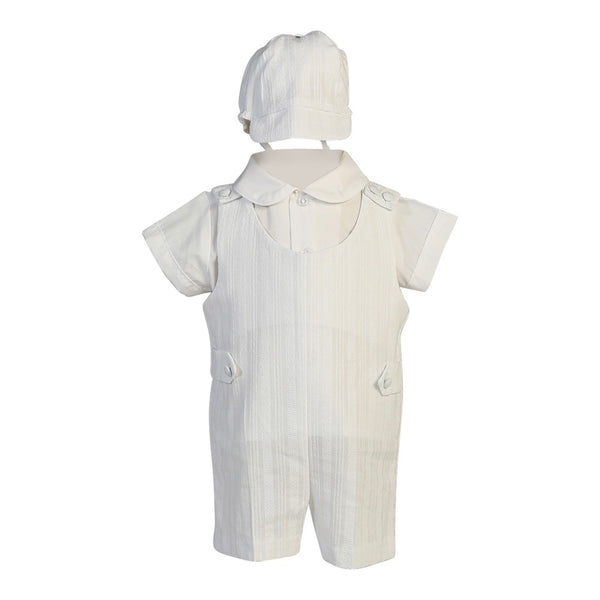 Lito Baby Boys White Embroidered Cotton Romper Baptism Christening Set 0-18M - SophiasStyle.com