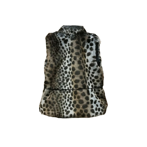 Petite Adele Girls Brown Animal Printed Faux Fur Pompom Belt Vest 2-8 - SophiasStyle.com