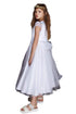 Petite Adele Big Girls White Satin Organza Sleeve Special Occasion Bolero 10-20 - SophiasStyle.com