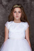 Petite Adele Big Girls White Satin Organza Sleeve Special Occasion Bolero 10-20 - SophiasStyle.com