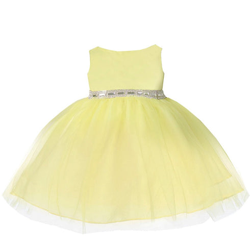 Baby Girls Yellow Rhinestone Tulle Flower Girl Dress 6-24M - SophiasStyle.com