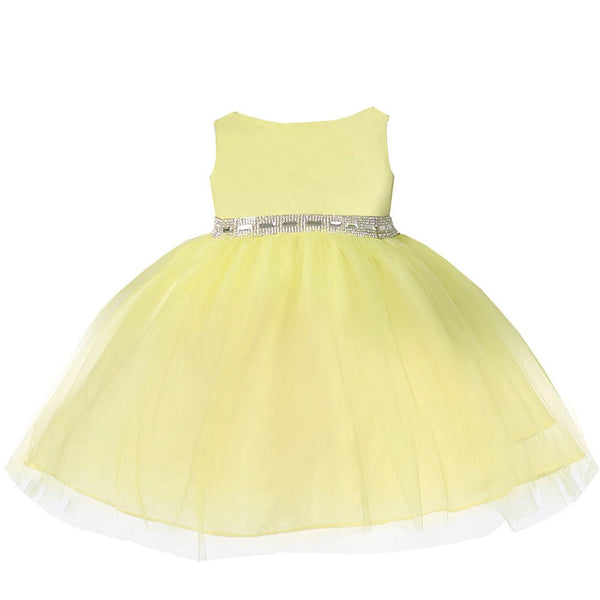 Baby Girls Yellow Rhinestone Tulle Flower Girl Dress 6-24M - SophiasStyle.com