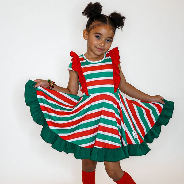 christmas-stripe-twirl-dress-just-for-littles®️ - Sophia's Style Dress-1