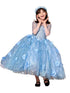 Girls Bahama Blue Floral Appliques Ball Gown 3-16 - SophiasStyle.com