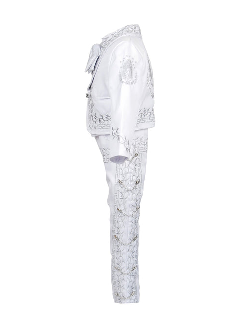 Rain Kids Baby Boys White Silver Virgin Mary Charro 6 Pc Formal Suit Set 6-12M - SophiasStyle.com