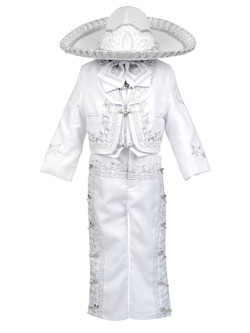 Rain Kids Baby Boys White Silver Virgin Mary Charro 6 Pc Formal Suit Set 6-12M - SophiasStyle.com
