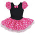 Little Girls Pink Black Minnie Polka Dots Ballet Dress 24M-8 - SophiasStyle.com