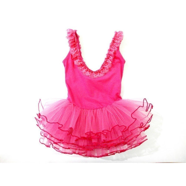 Hot Pink Lace Trim Tutu Ballet Dress Girls S-L - SophiasStyle.com