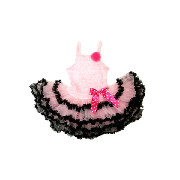 Pink Ruffle Black Trim Tutu Petti Dress Girl S-XL - SophiasStyle.com