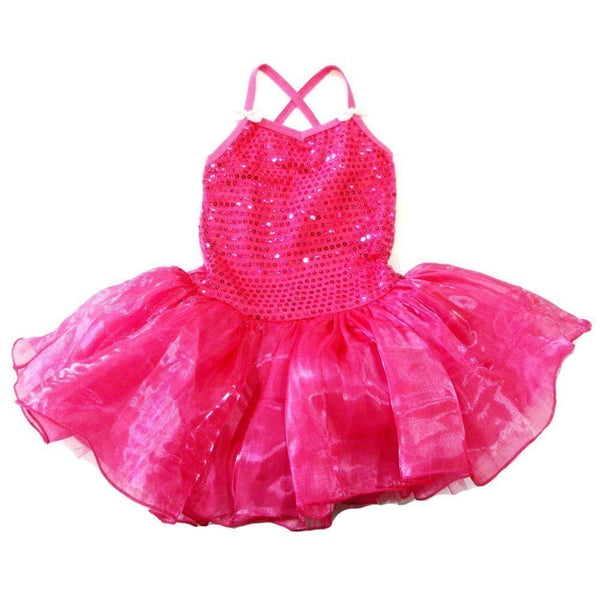 Hot Pink Sequin Organdy Tutu Ballet Dress Girls S-L - SophiasStyle.com