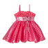 Little Girls Hot Pink Rosette Bodice Heart Print Flowers Attached Dress 0-7 - SophiasStyle.com