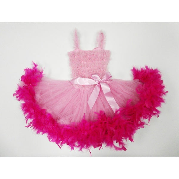 Pink Ruffle Feather Tutu Ballet Dress Girls S-L - SophiasStyle.com