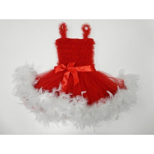 Red White Ruffle Feather Tutu Ballet Dress Girls S-L - SophiasStyle.com