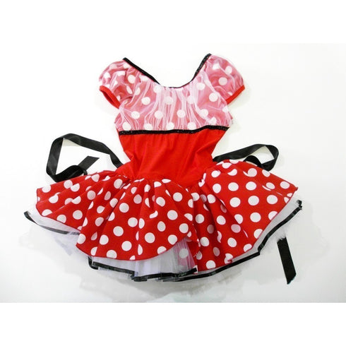 White Red Polka Dots Net Mini Tutu Ballet Dress Girls S-L - SophiasStyle.com