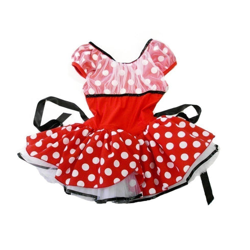 White Red Polka Dots Net Mini Tutu Ballet Dress Girls S-L - SophiasStyle.com