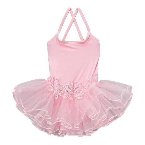 Little Girls Pink Flower Spaghetti Strap Ballet Dress 24M-8 - SophiasStyle.com