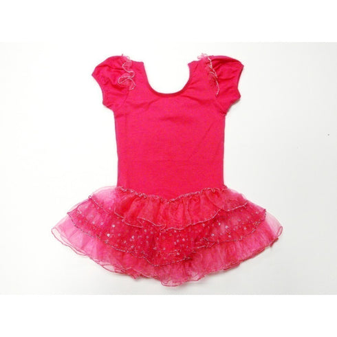 Hot Pink Short Sleeve Tutu Ballet Dress Girl S-L - SophiasStyle.com