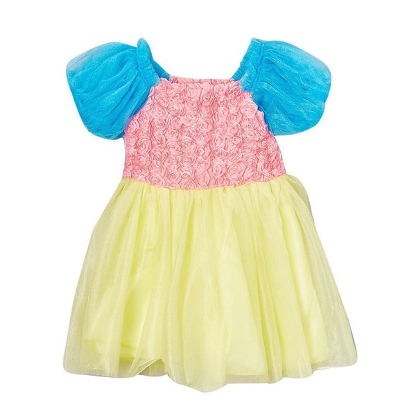 Girls Blue Pink Yellow Rosette Princess Halloween Dress 12M-7 - SophiasStyle.com