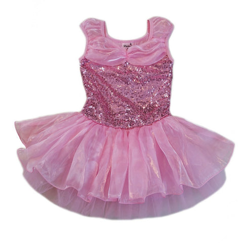 Girls Baby Pink Sequin Multi Layered Ballet Dress S (9-24M)-XL (6-8) - SophiasStyle.com