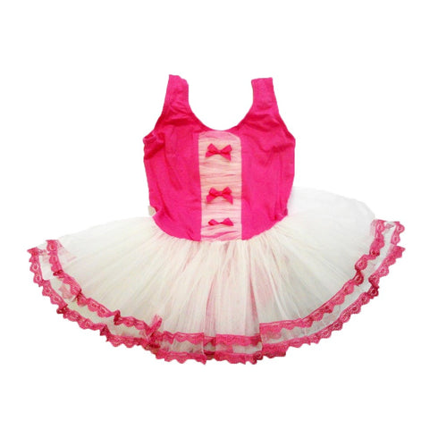 Hot Pink White 3 Bow Tutu Ballet Dress Girl S - SophiasStyle.com