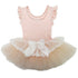 Girls Peach Lace Bow Flutter Sleeve Ballet Dress S (9-24M)-XL (6-8) - SophiasStyle.com