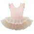 Girls Peach Lace Bow Flutter Sleeve Ballet Dress S (9-24M)-XL (6-8) - SophiasStyle.com