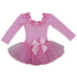 Girls Pink Lace Trim Bows Long Sleeve Ballet Dress S (9-24M)-XL (6-8) - SophiasStyle.com