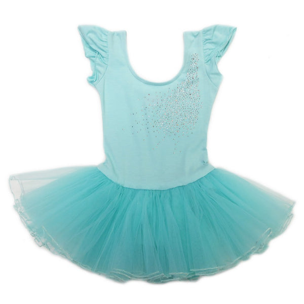 Girls Mint Rhinestone Bow Accent Tutu Ballet Dress S (9-24M)-XL (6-8) - SophiasStyle.com
