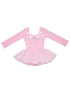 Girls Pink Rhinestone Bow Accent Long Sleeve Ballet Dress 9M-8 - SophiasStyle.com