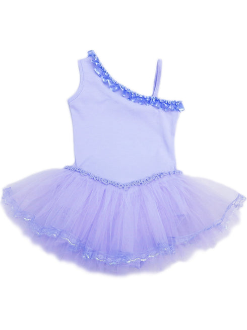 Girls Lavender Ruffle Trim Asymmetrical Ballet Dress 9M-8 - SophiasStyle.com