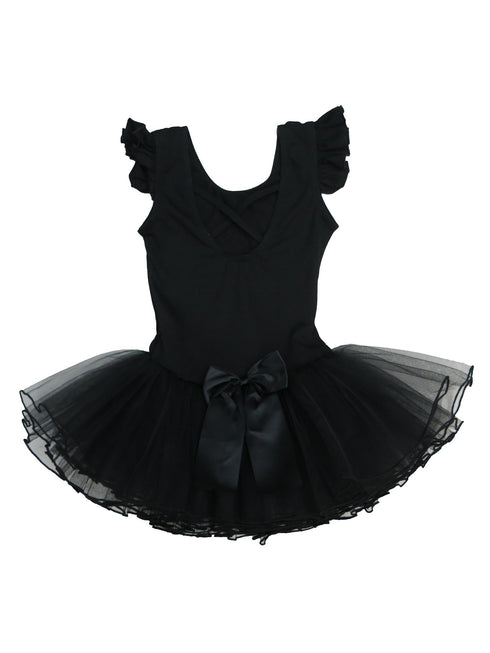 Girls Black Glitter Rhinestone Adorned Ballet Dress 9M-8 - SophiasStyle.com