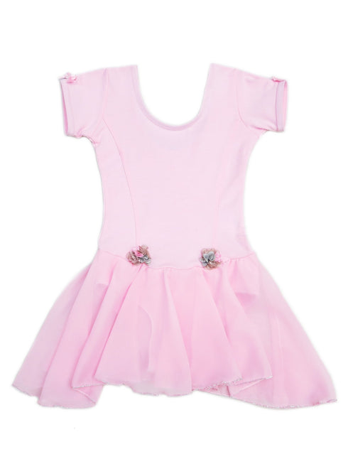 Girls Pink Chiffon Skirted Flower Adorned Ballet Dress 9M-8 - SophiasStyle.com