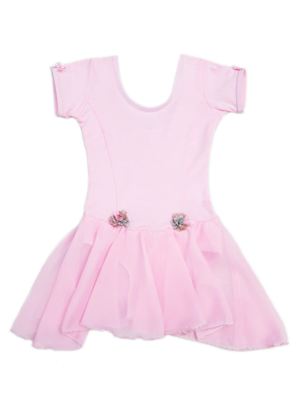Girls Pink Chiffon Skirted Flower Adorned Ballet Dress 9M-8 - SophiasStyle.com