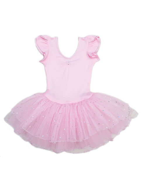 Girls Pink Silver Rhinestone Embellished Ballet Dress 9M-8 - SophiasStyle.com