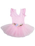 Girls Pink 3D Flowers Silver Trim Ballet Dress 24M-6 - SophiasStyle.com