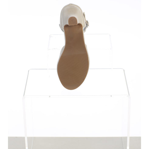 Swea Pea & Lilli Girls Ivory PU Rhinestone Bella Shoes 9 Toddler-5 Kids - SophiasStyle.com