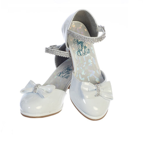 Swea Pea & Lilli Girls White Patent Rhinestone Bella Shoes 9 Toddler-5 Kids - SophiasStyle.com