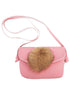 Girls Pink Fur Synthetic Leather Strap Purse - SophiasStyle.com