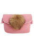 Girls Pink Fur Synthetic Leather Strap Purse - SophiasStyle.com