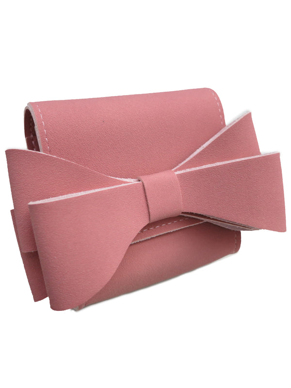 Girls Pink Bow Gold Chain Synthetic Leather Purse - SophiasStyle.com