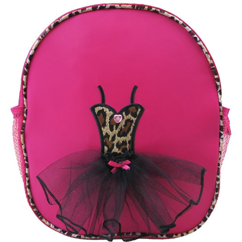 Girls Hot Pink Leopard Ballet Tutu Dress Detail Stylish Backpack - SophiasStyle.com
