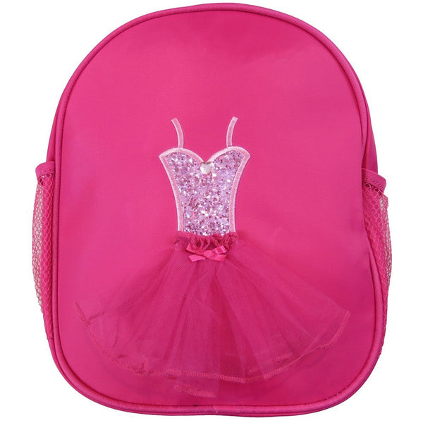 Girls Hot Pink Glitter Ballet Tutu Dress Detail Stylish Backpack - SophiasStyle.com
