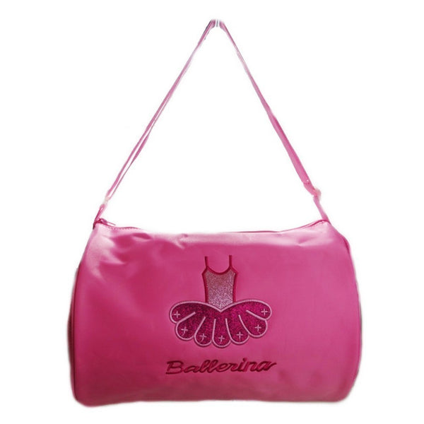Girls Pink Ballet Dress "Ballerina" Detail Dance Stylish Duffel Bag - SophiasStyle.com