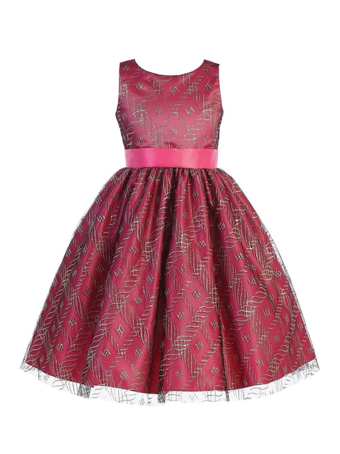 Blossom Girls Multi Colors Glitter Tulle Over Satin Flower Girl Dress 5-12 - SophiasStyle.com