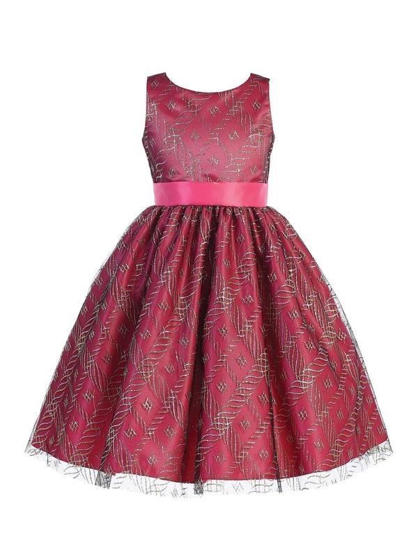 Blossom Girls Multi Colors Glitter Tulle Over Satin Flower Girl Dress 5-12 - SophiasStyle.com