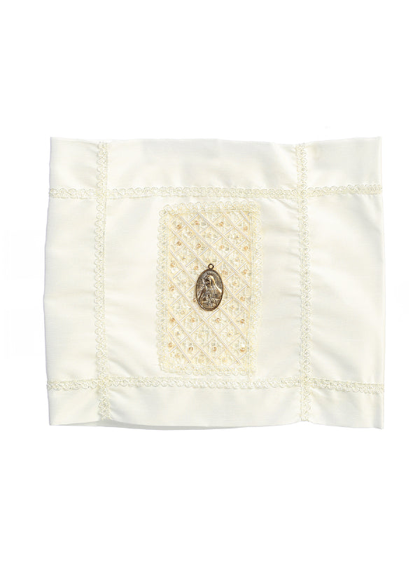 Tip Top Kids Unisex Baby White Pearl Virgin Mary Baptism Blanket - SophiasStyle.com