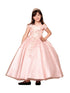 Big Girls Blush 3D Flower Organza Lace Off Shoulder Pageant Dress 8-16 - SophiasStyle.com