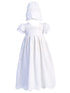 Lito Baby Girls White Embroidered Cotton Eyelet Christening Gown 0-18 Months - SophiasStyle.com