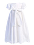 Lito Baby Girls White Embroidered Cotton Eyelet Christening Gown 0-18 Months - SophiasStyle.com